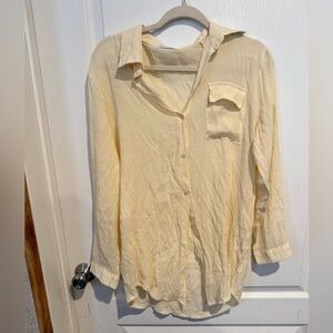 Women's light yellow Button Down Shirt